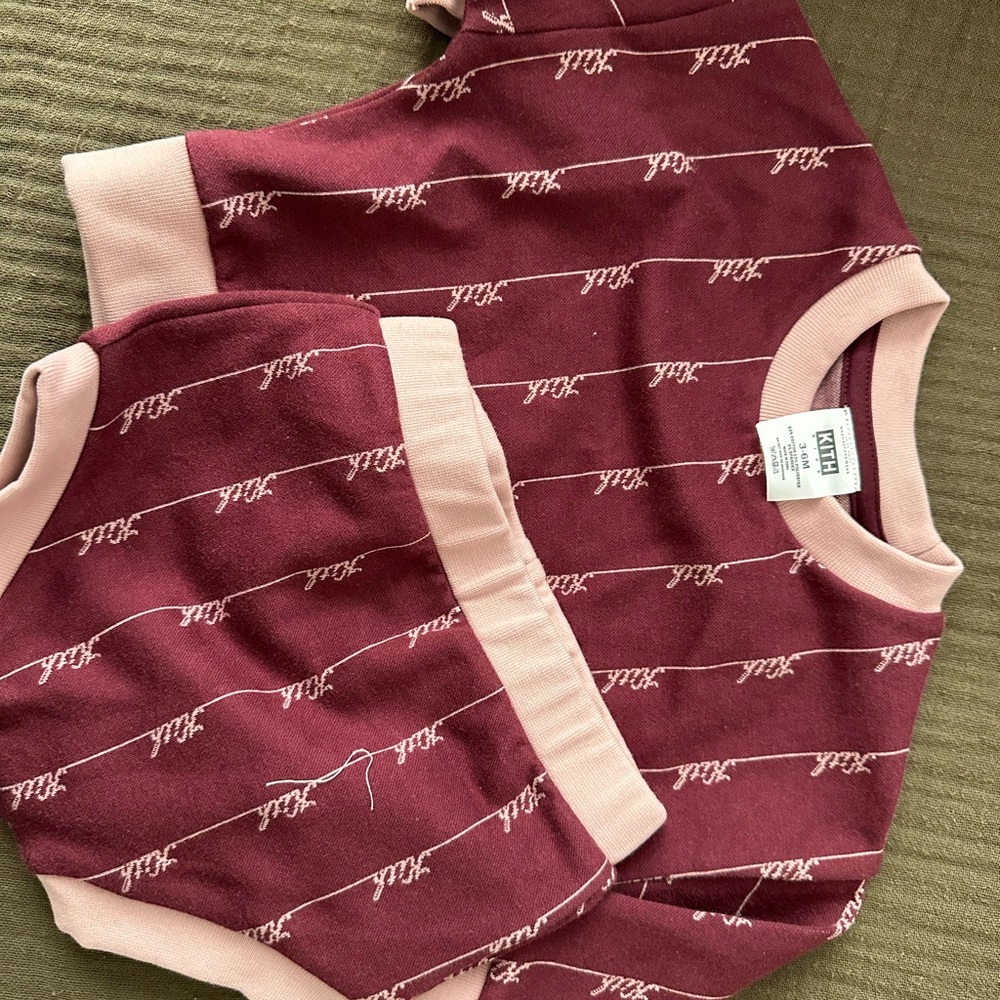 Kith Kids Matching Set burgundy and light pink